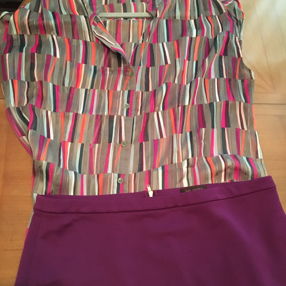 Purple pencil skirt from The Limited.